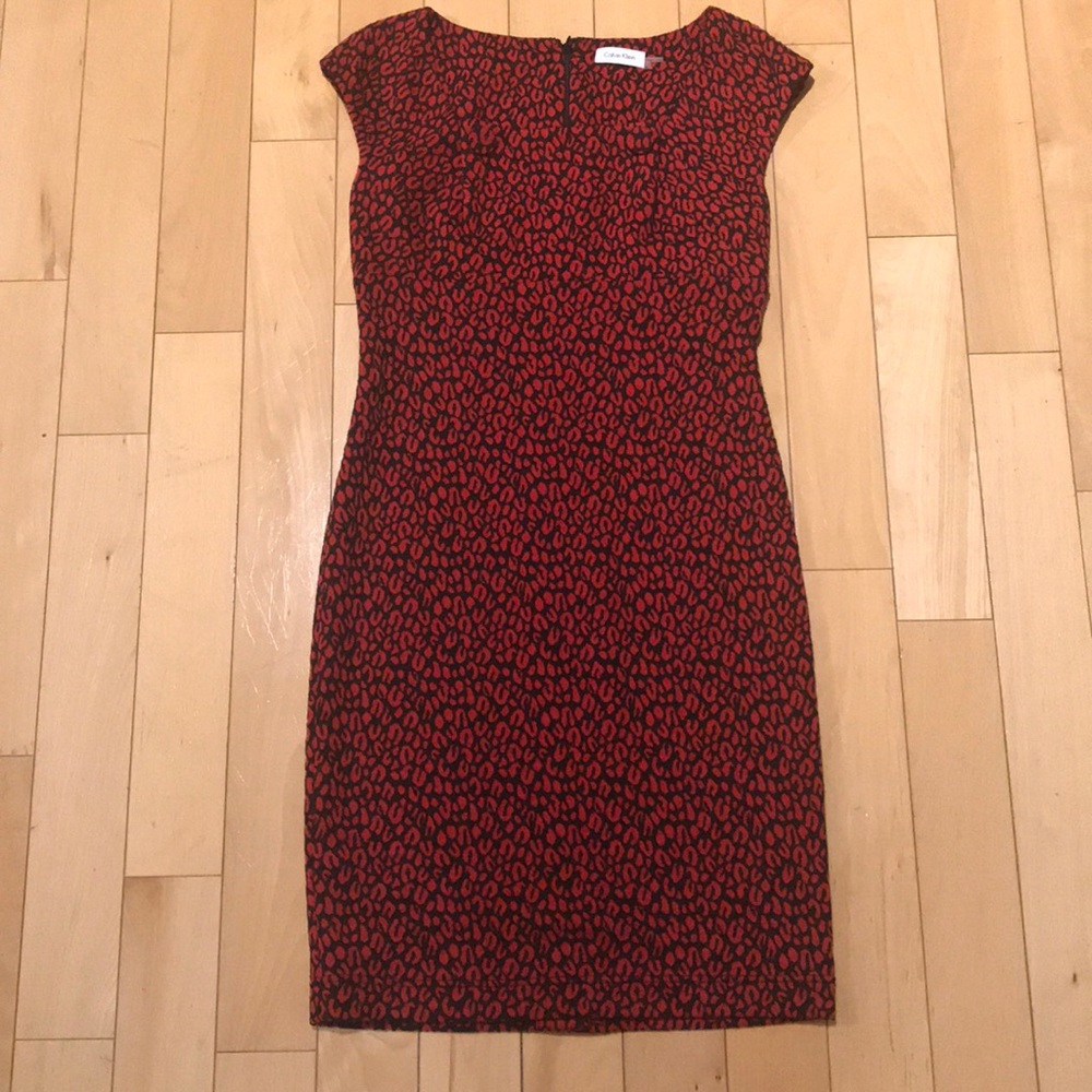 Red Leopard Calvin Klein Dress Size 4